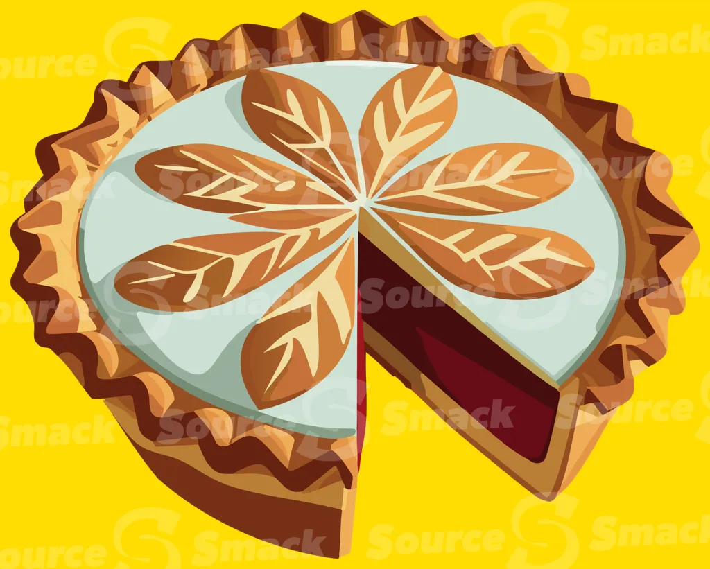 A full pie with a wedge missing