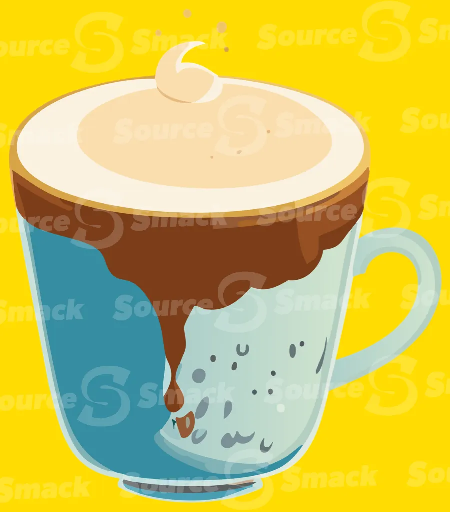 A latte coffee in a cup