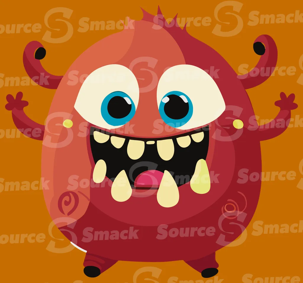 A cute laughing little monster