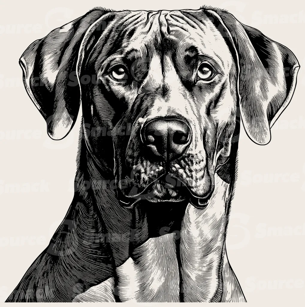 Head shot of a Great Dane dog.