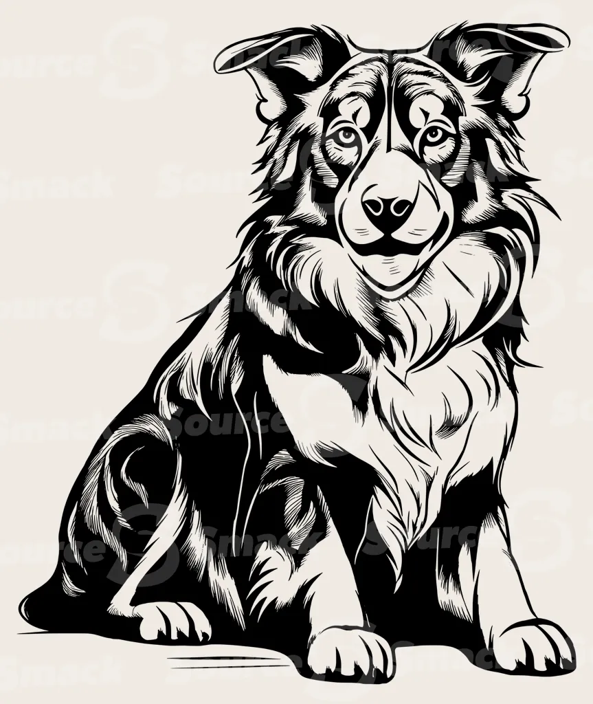 Full body shot of a border collie.