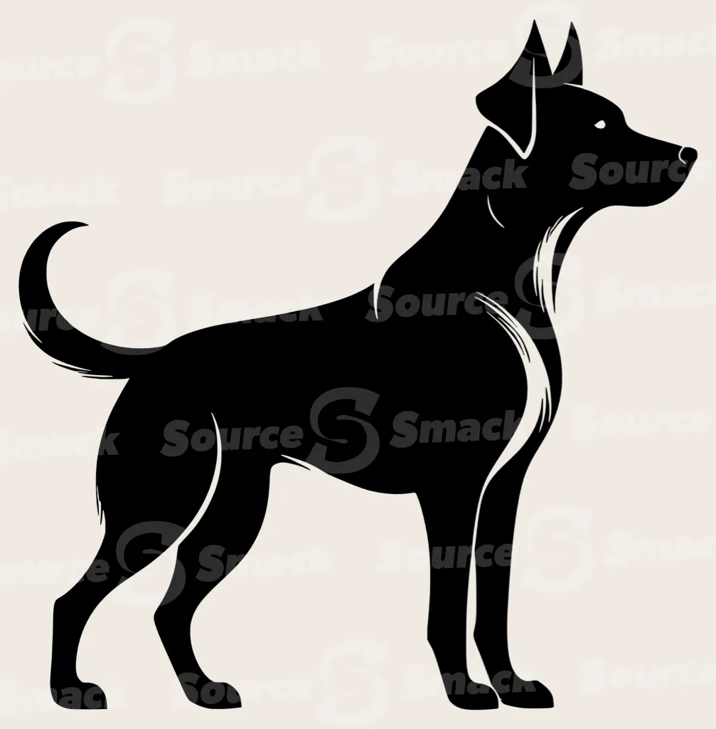 Full body shot of a dog.