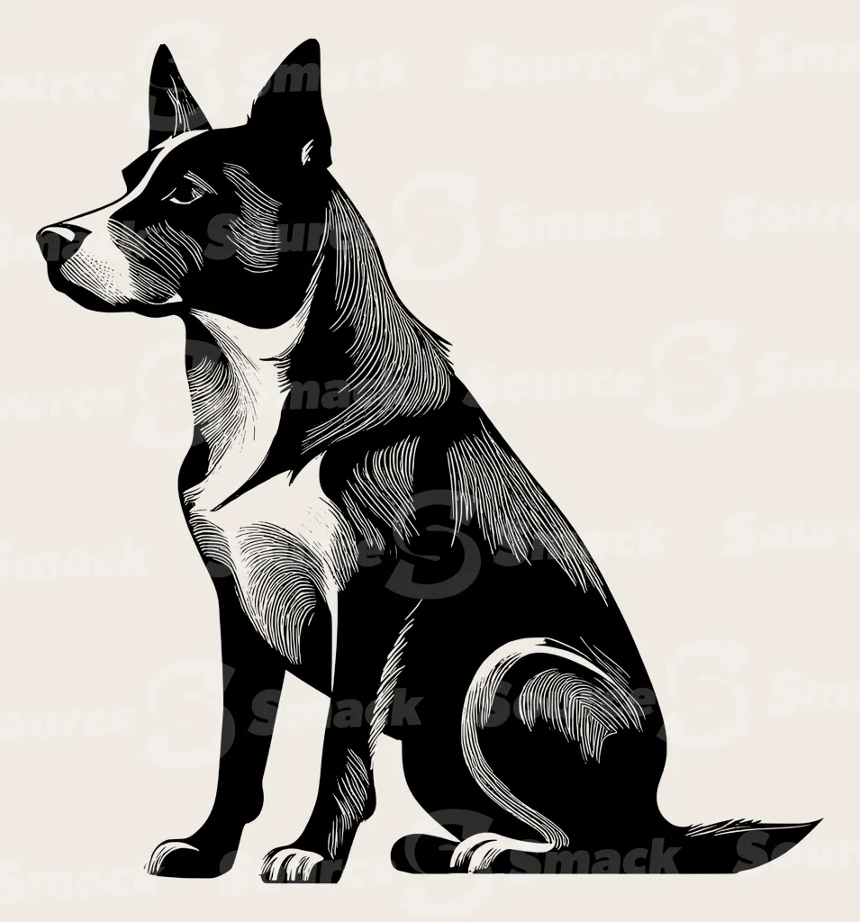 Full body shot of a dog.