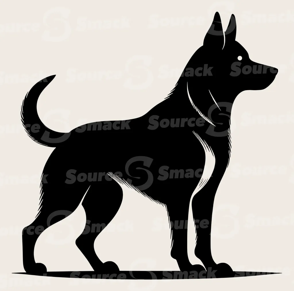 Full body shot of a Siberian Husky dog.