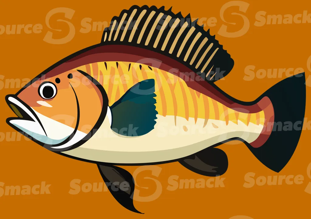 A striped lake looking type of fish