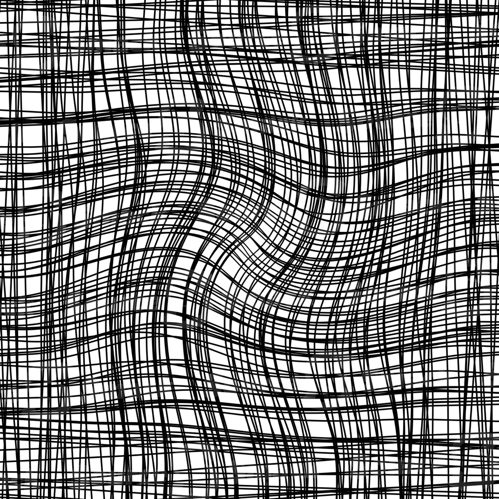 A linear distorted intersecting line halftone effect