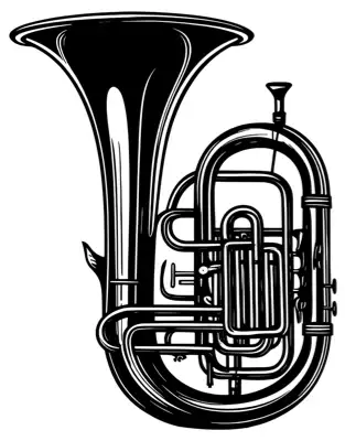 A large brass tuba instrument
