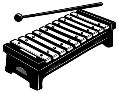 A illustrated image of a xylophone