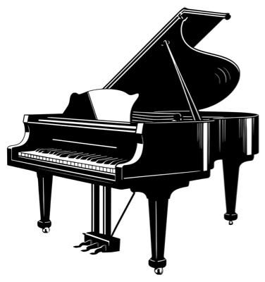 An illustration of a grand piano