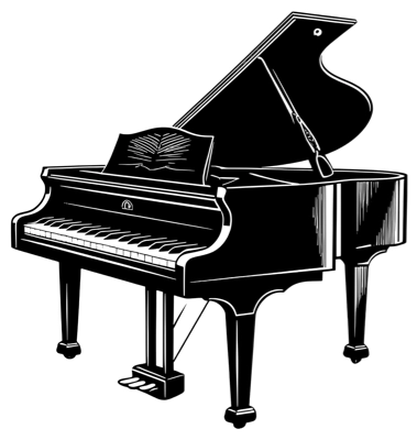 An illustration of a grand piano