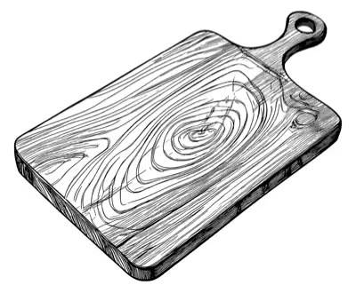 A wooden cutting board