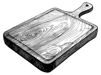 A wooden cutting board