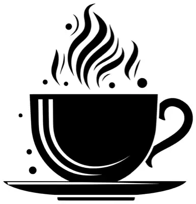 A steaming cup of coffee silhouette