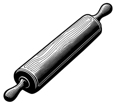 A wooden rolling pin