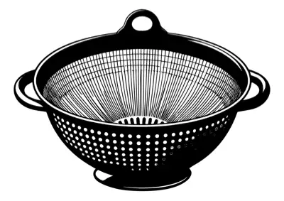 A metal strainer