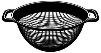 A metal strainer