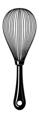 A metal whisk