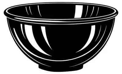 A metal mixing bowl