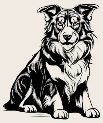 Full body shot of a border collie.