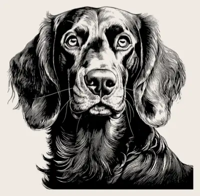Head shot of a English Cocker Spaniel dog.