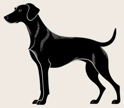 Full body shot of a German Shorthaired Pointer dog.